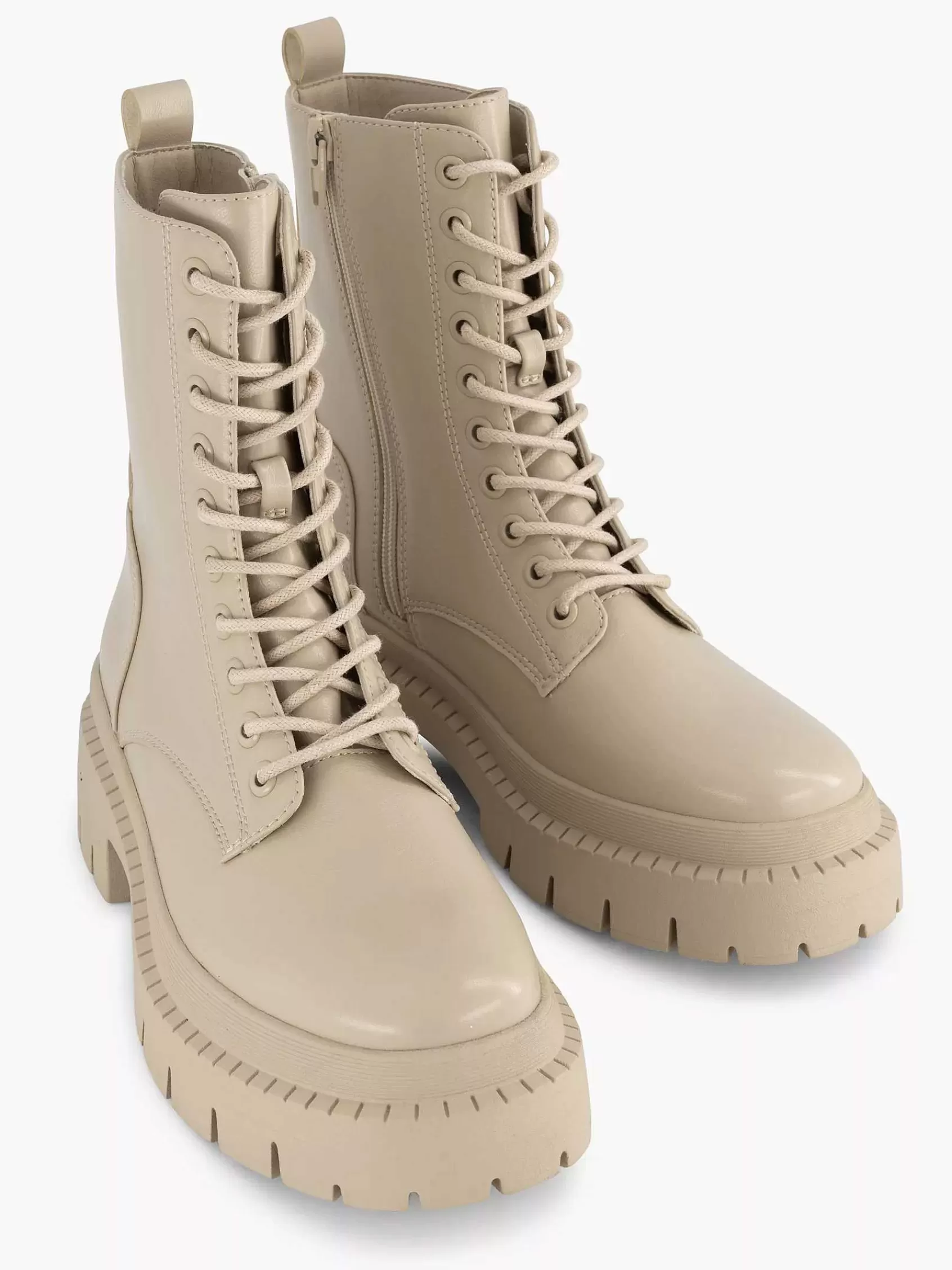 Oxmox Enkellaarzen & Boots>Chunky Veterboot Beige