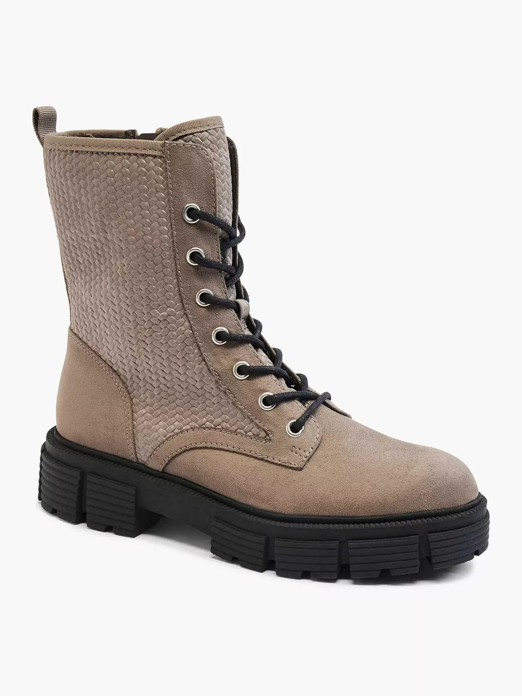 Graceland Enkellaarzen & Boots>Chunky Veterboot Print Taupe