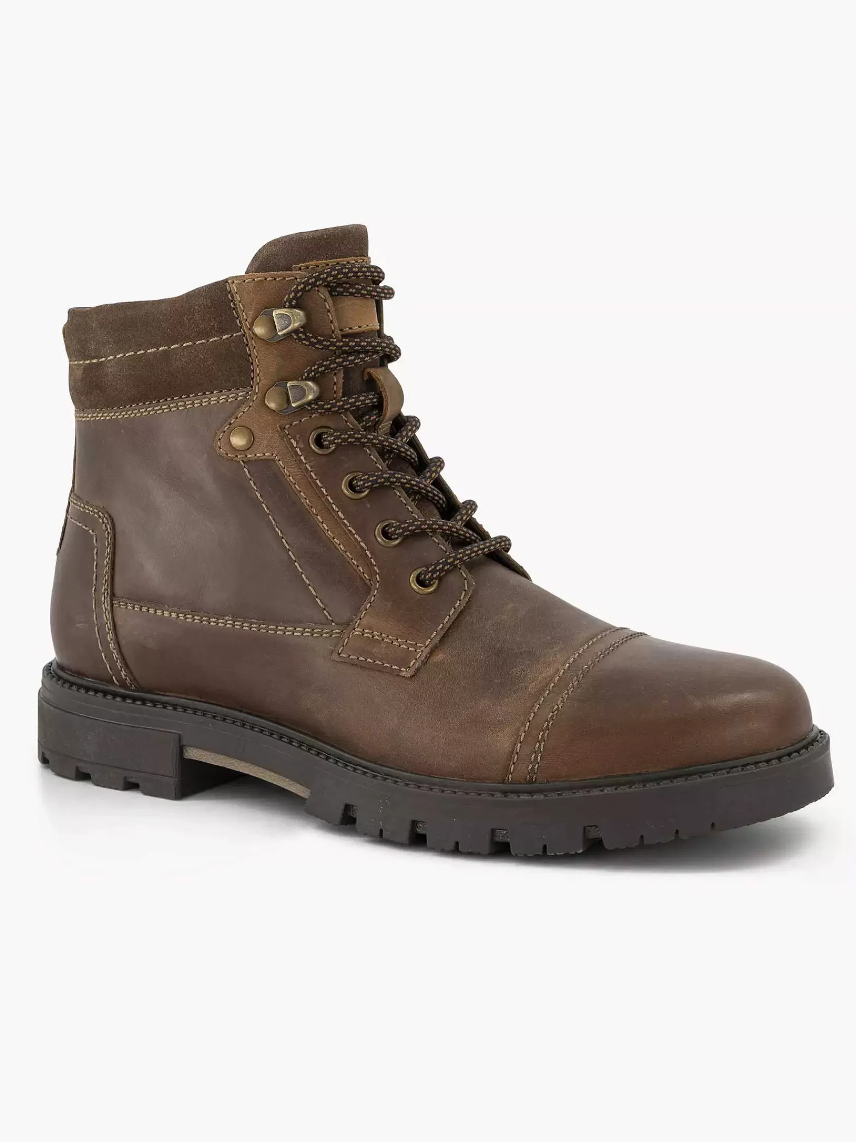 Landrover Boots & Laarzen>Donker E Leren Veterboot Bruin