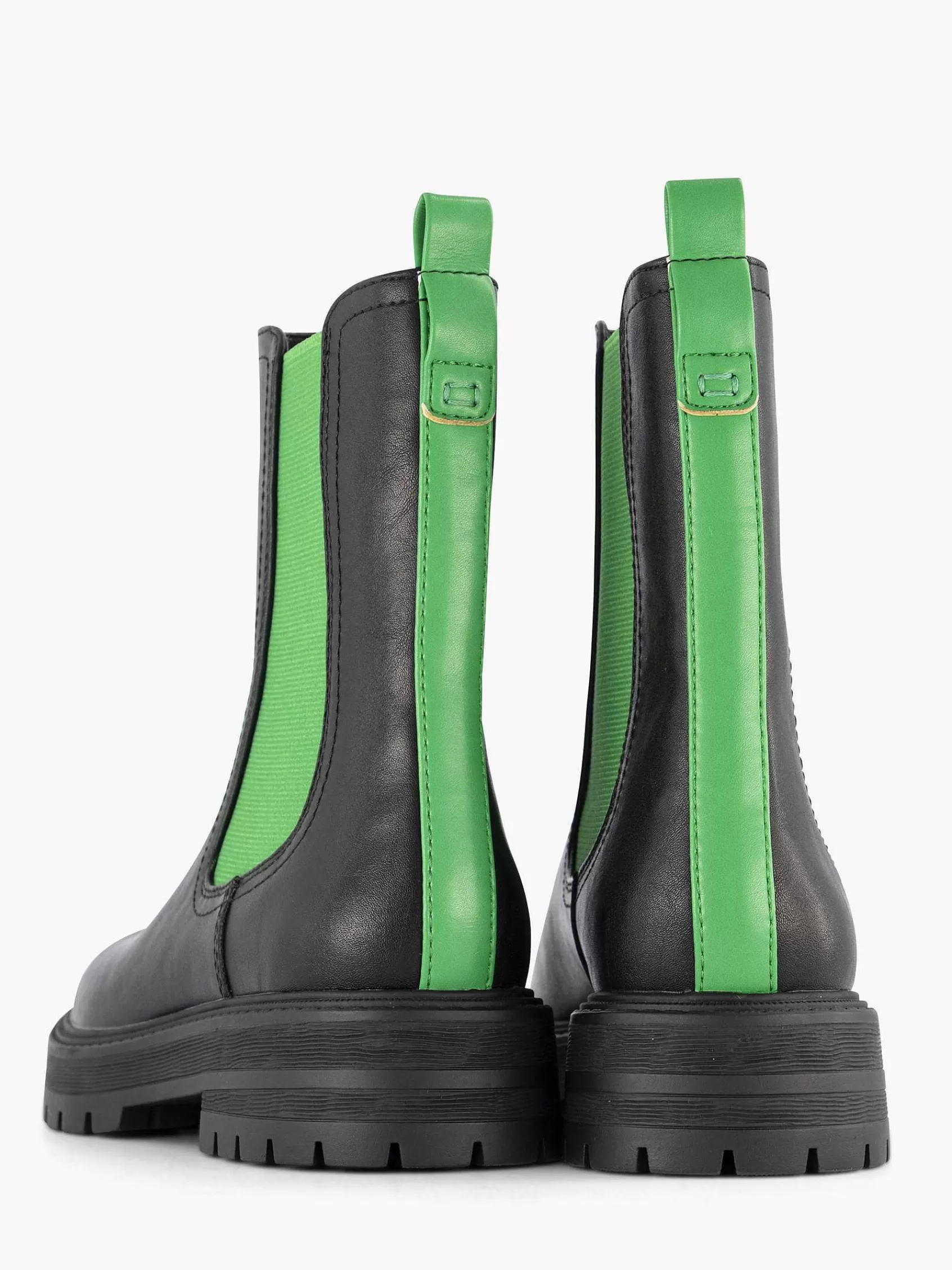 Oxmox Enkellaarzen & Boots>E Chelsea Boot Groen Elastiek Zwart