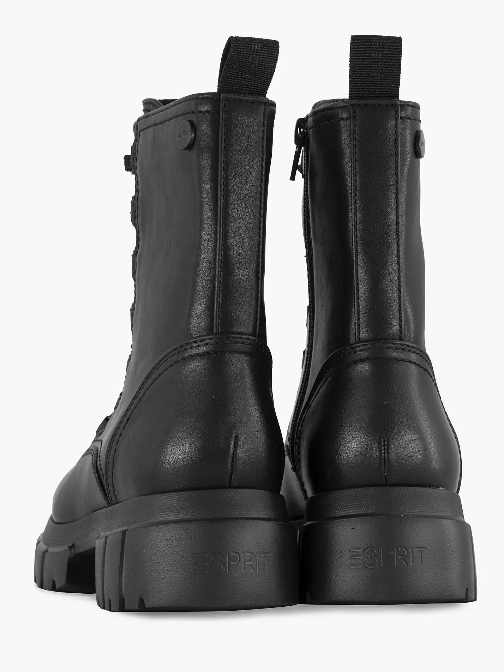 Esprit Enkellaarzen & Boots>E Chunky Veterboot Zwart