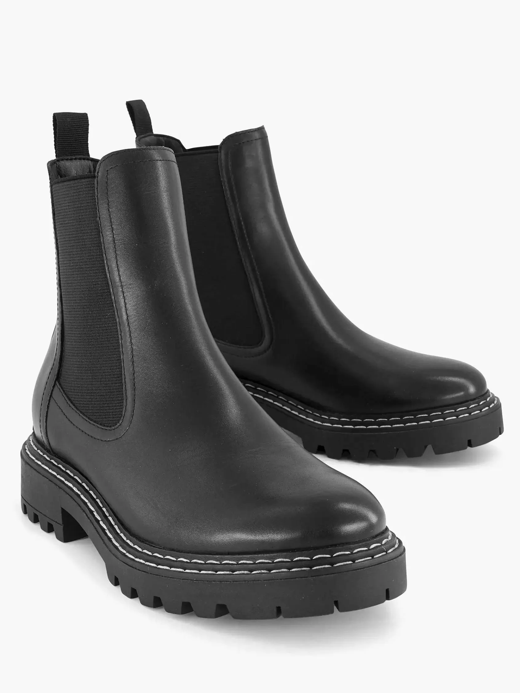 5th Avenue Enkellaarzen & Boots>E Leren Chelsea Boot Zwart