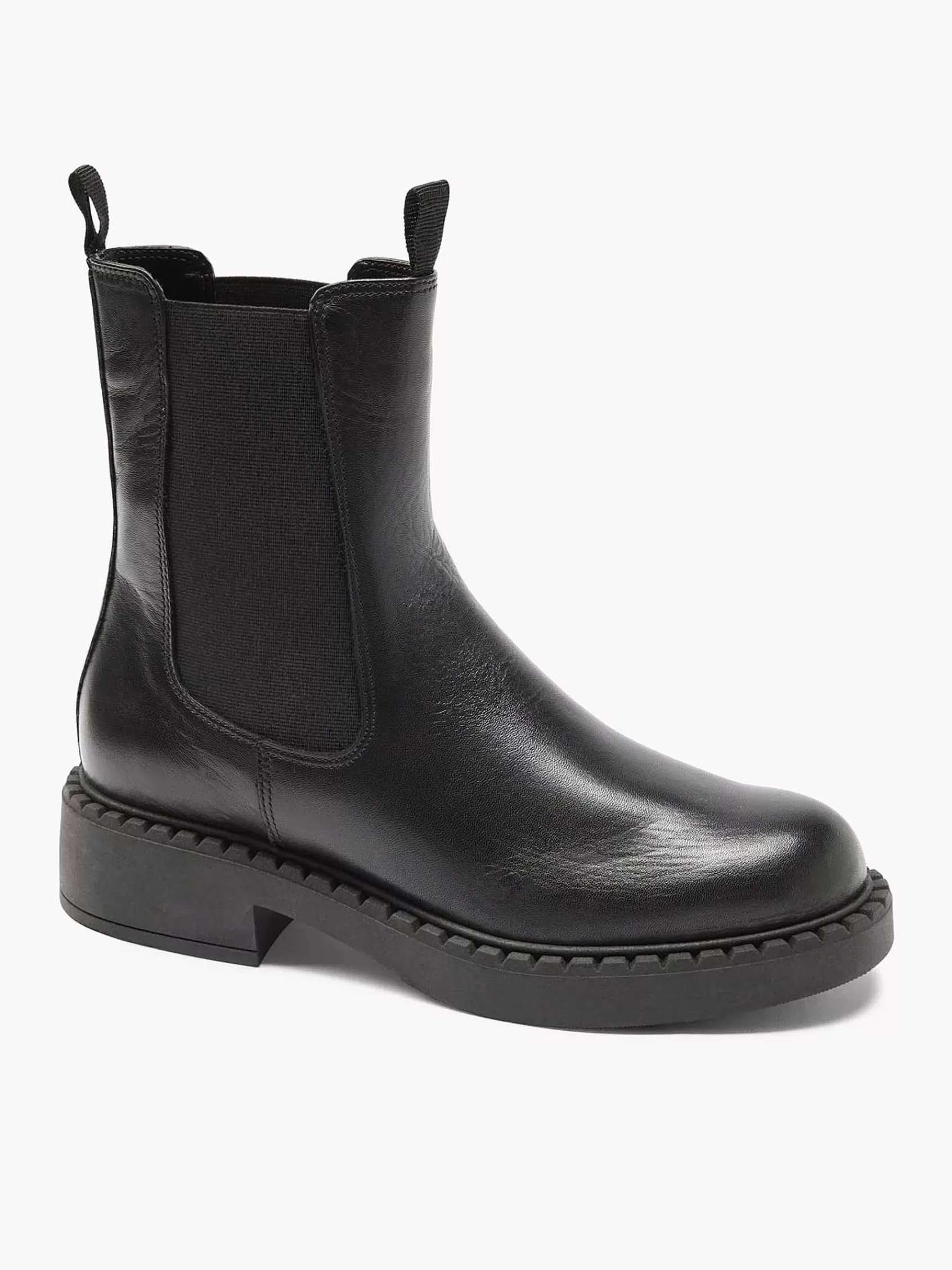 5th Avenue Enkellaarzen & Boots>E Leren Chelsea Boot Zwart