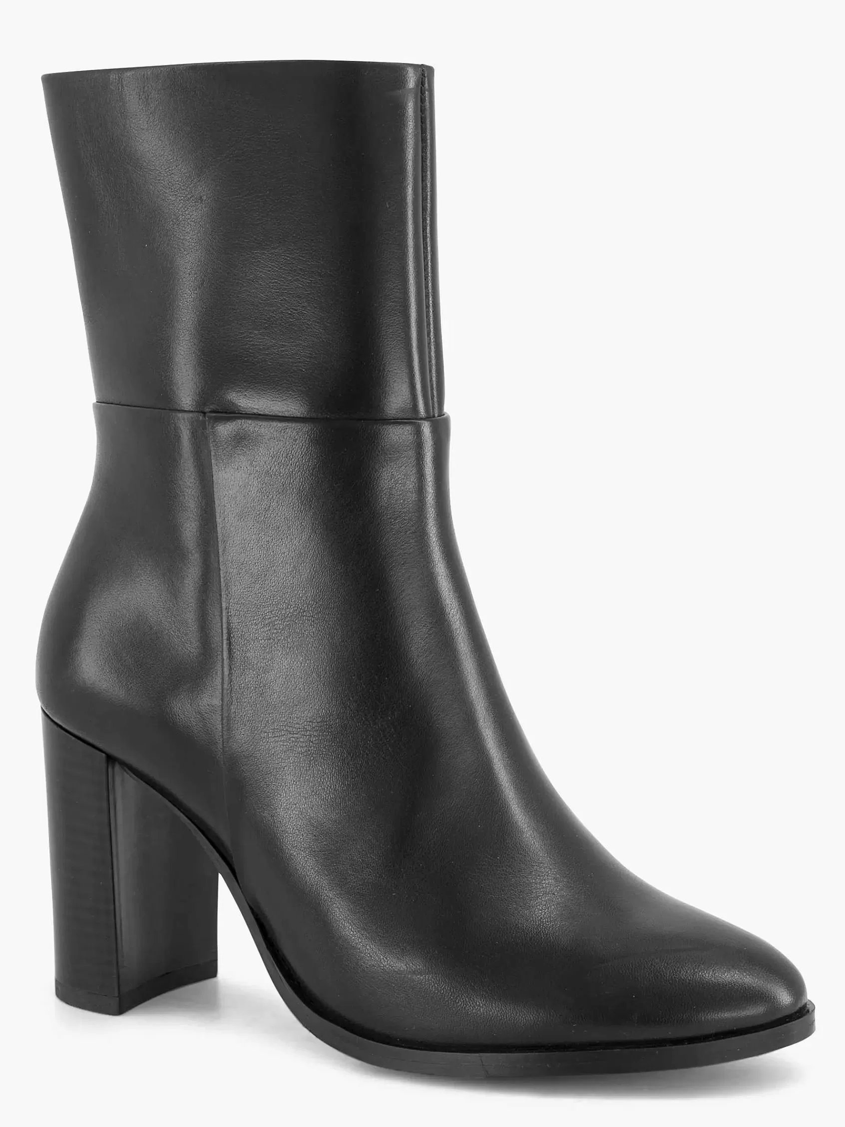 5th Avenue Enkellaarzen & Boots>E Leren Enkellaars Hoge Hak Zwart