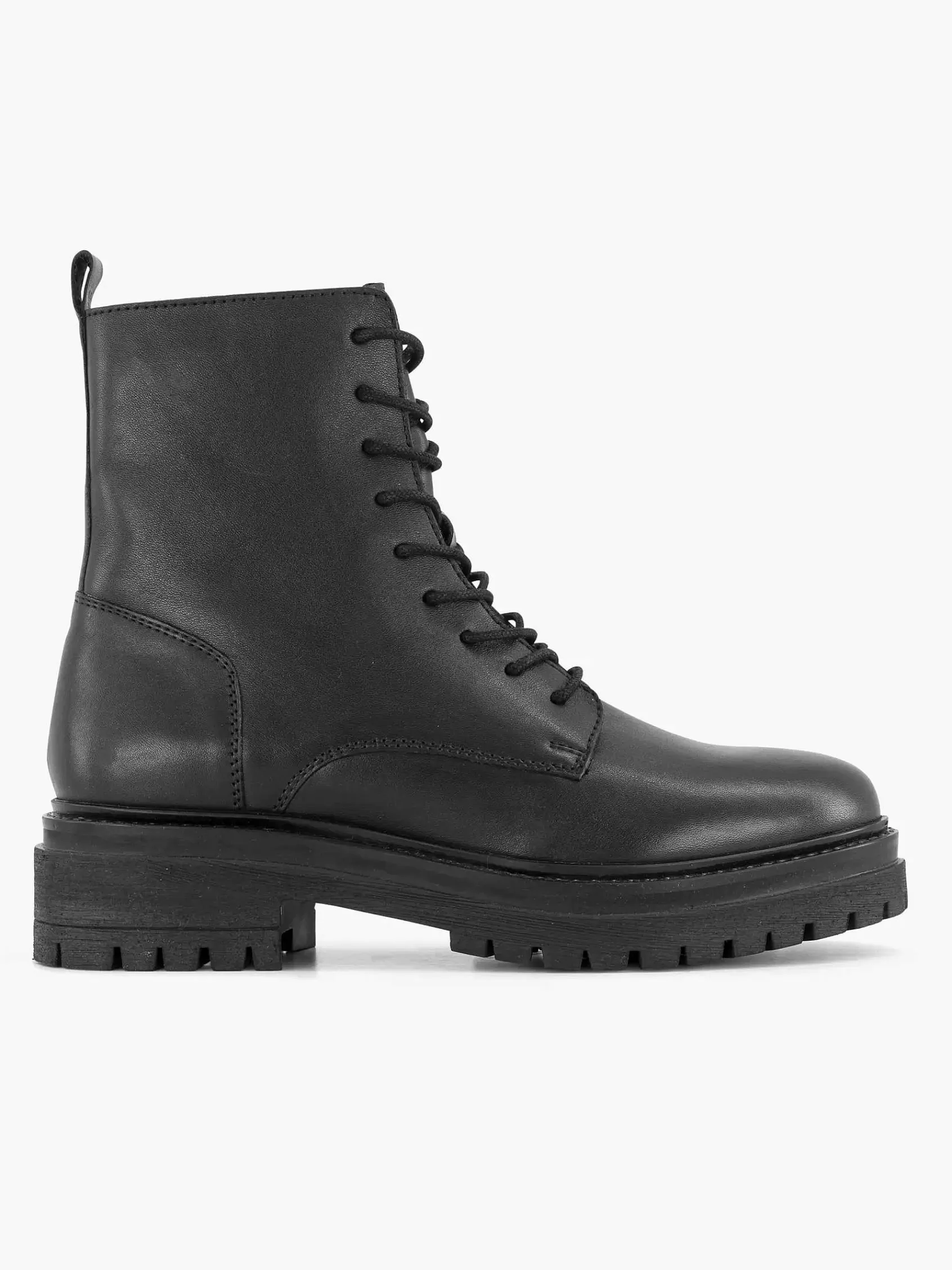 5th Avenue Enkellaarzen & Boots>E Leren Veterboot Zwart