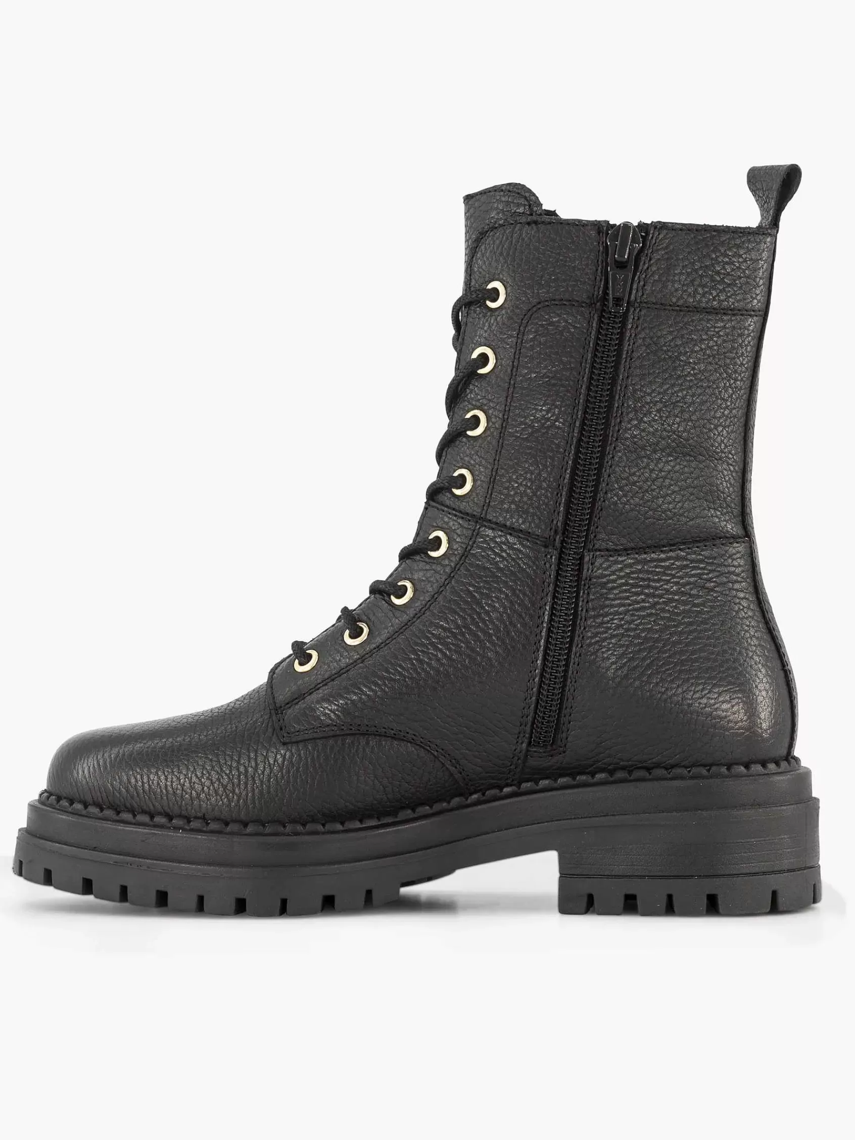 5th Avenue Laarzen>E Leren Veterboot Zwart