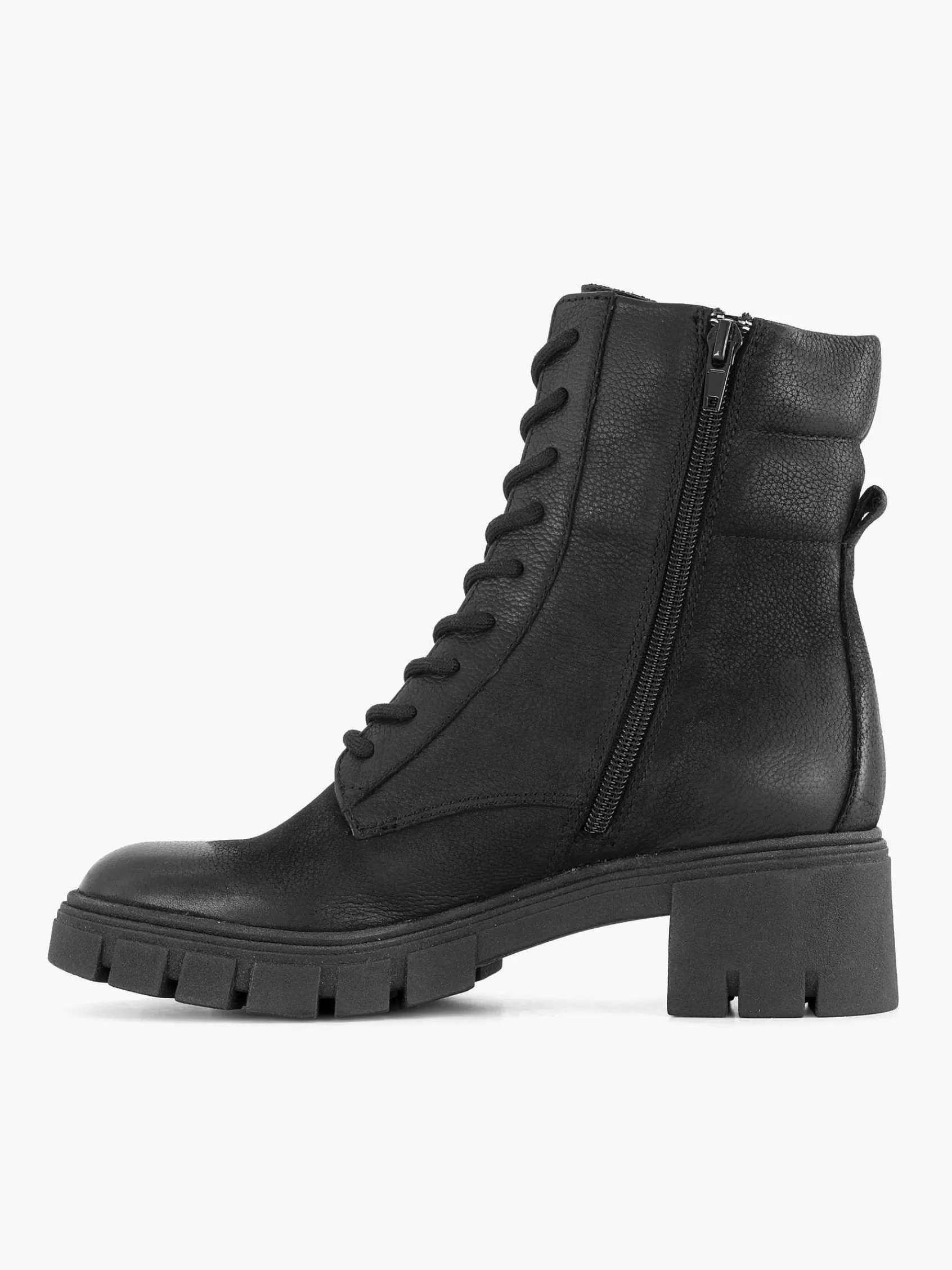 5th Avenue Enkellaarzen & Boots>E Leren Veterboot Zwart