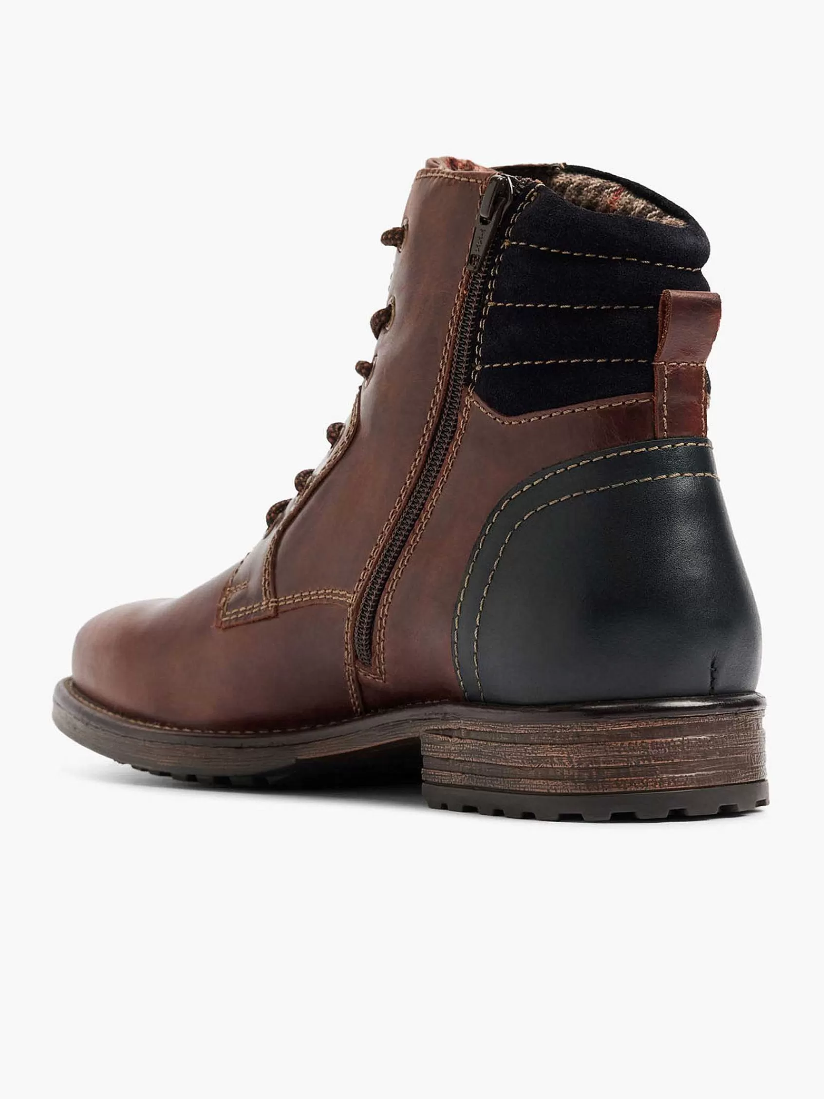 AM SHOE Boots & Laarzen>E Leren Veterboot Bruin