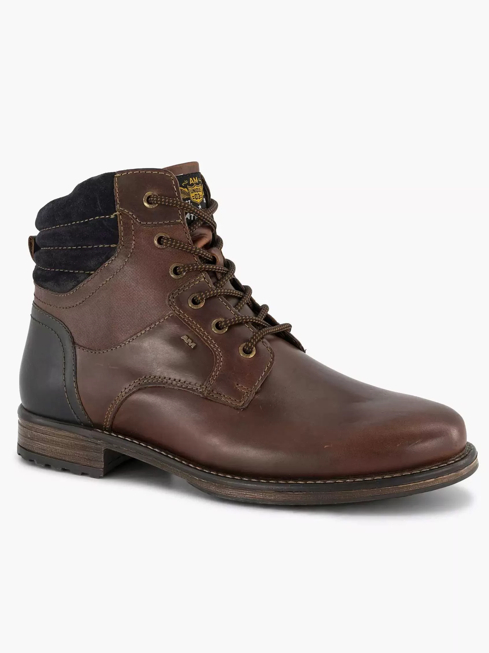 AM SHOE Boots & Laarzen>E Leren Veterboot Bruin