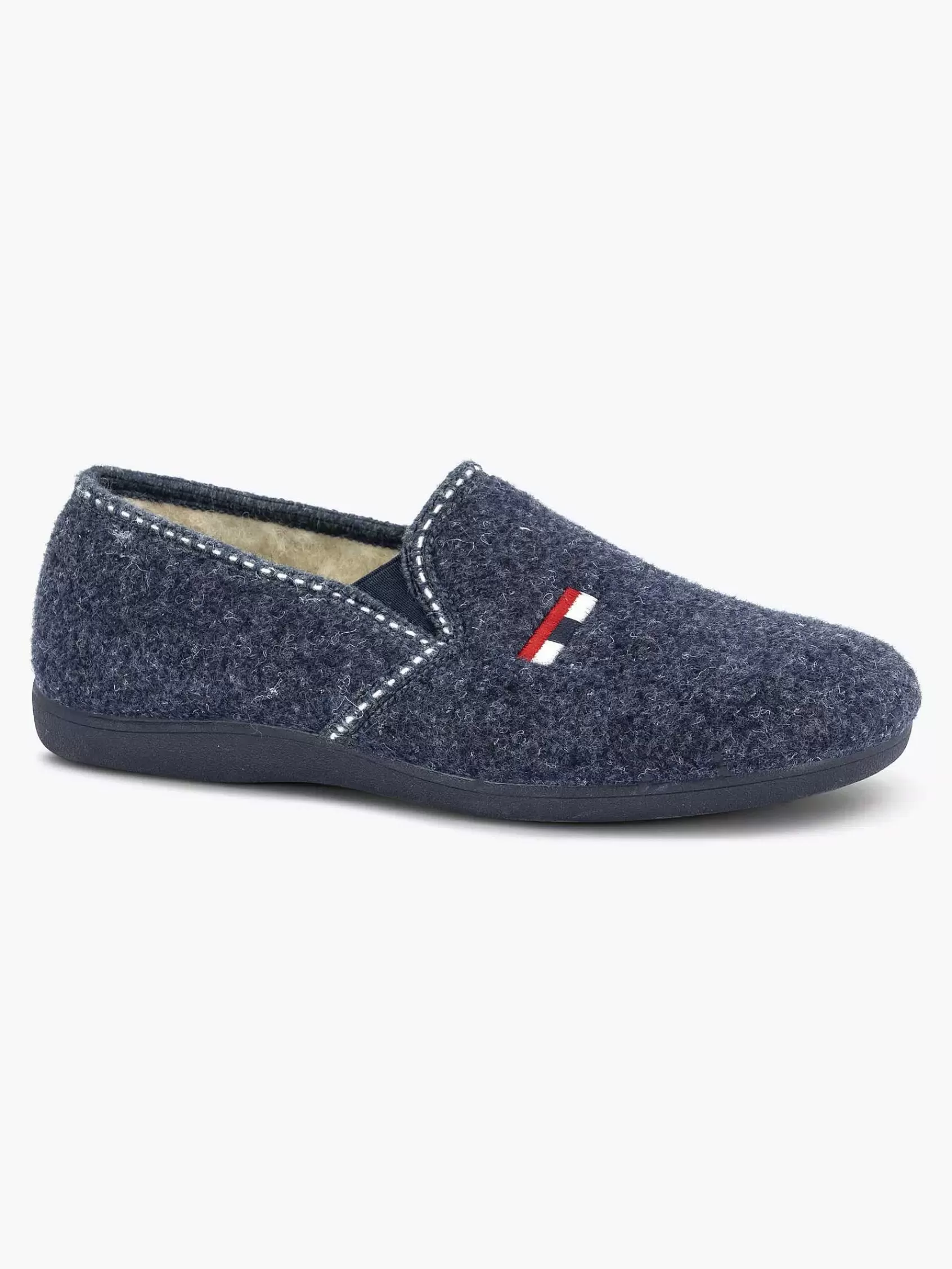 Casa mia Pantoffels>E Pantoffel Wol Donkerblauw