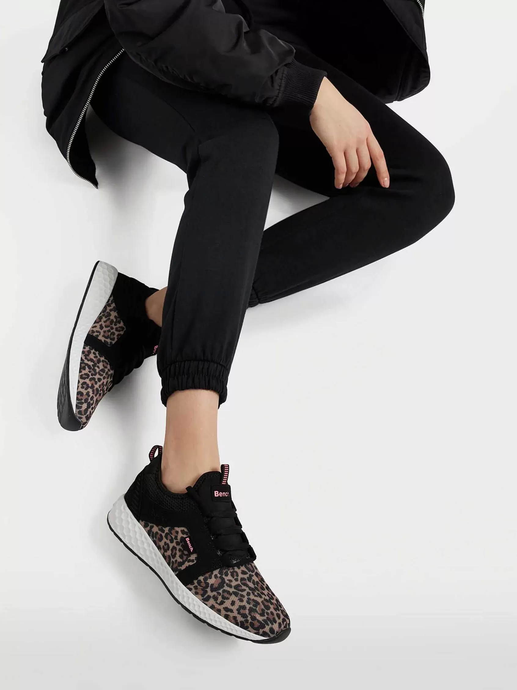 Bench Sneakers>E Sneaker Panterprint Zwart