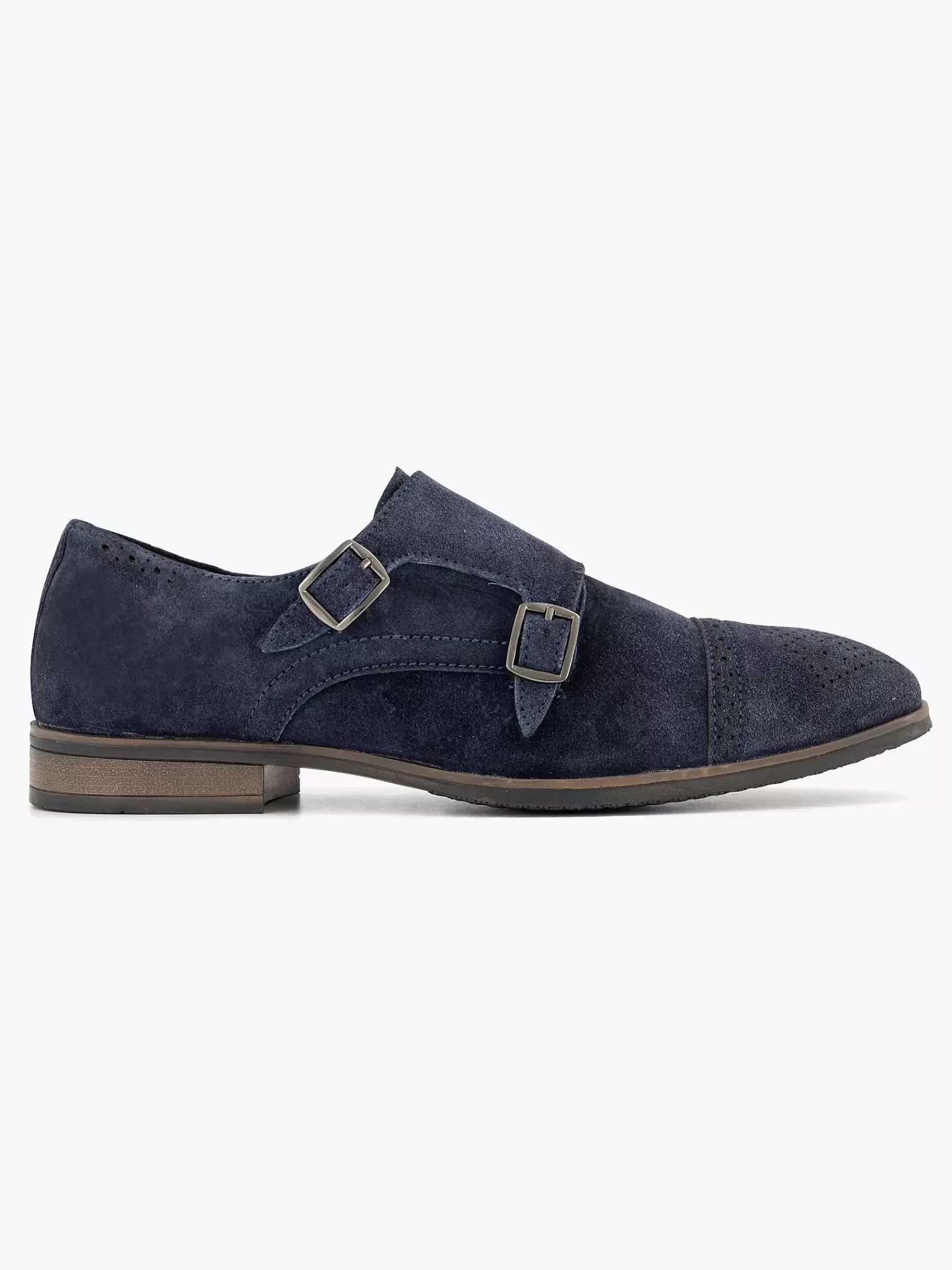 AM SHOE Geklede Schoenen>E Suede Instapper Gespen Blauw