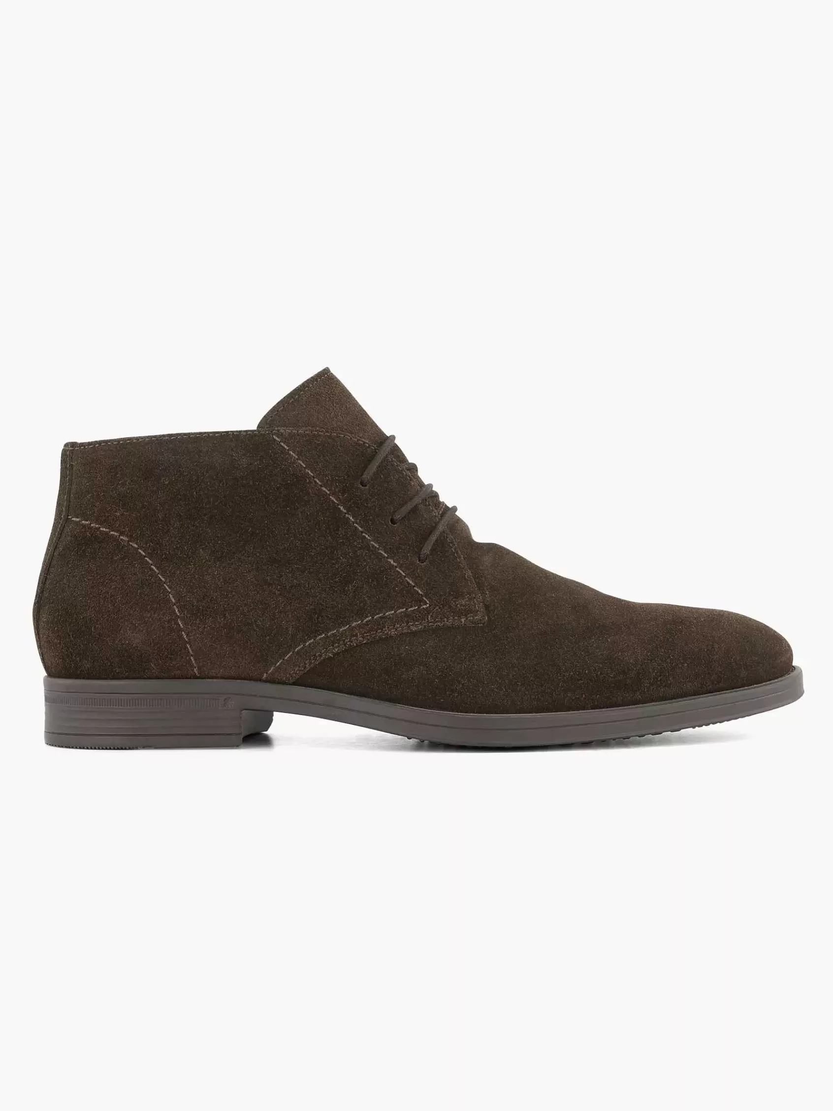 AM SHOE Boots & Laarzen>E Suede Veterboot Donkerbruin