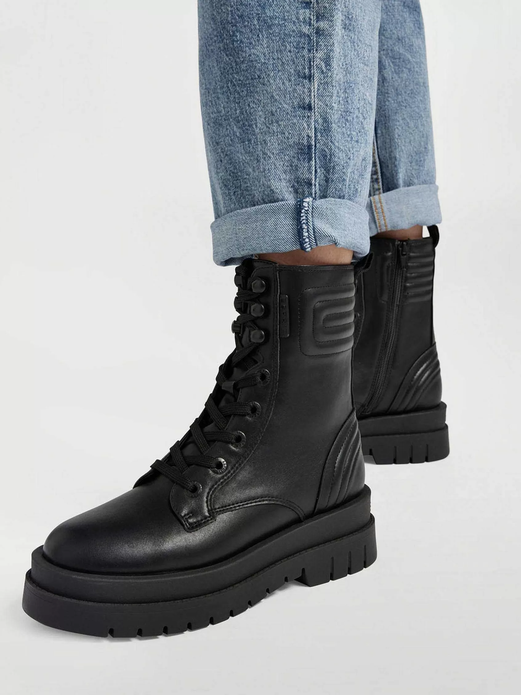 Esprit Enkellaarzen & Boots>E Veterboot Zwart