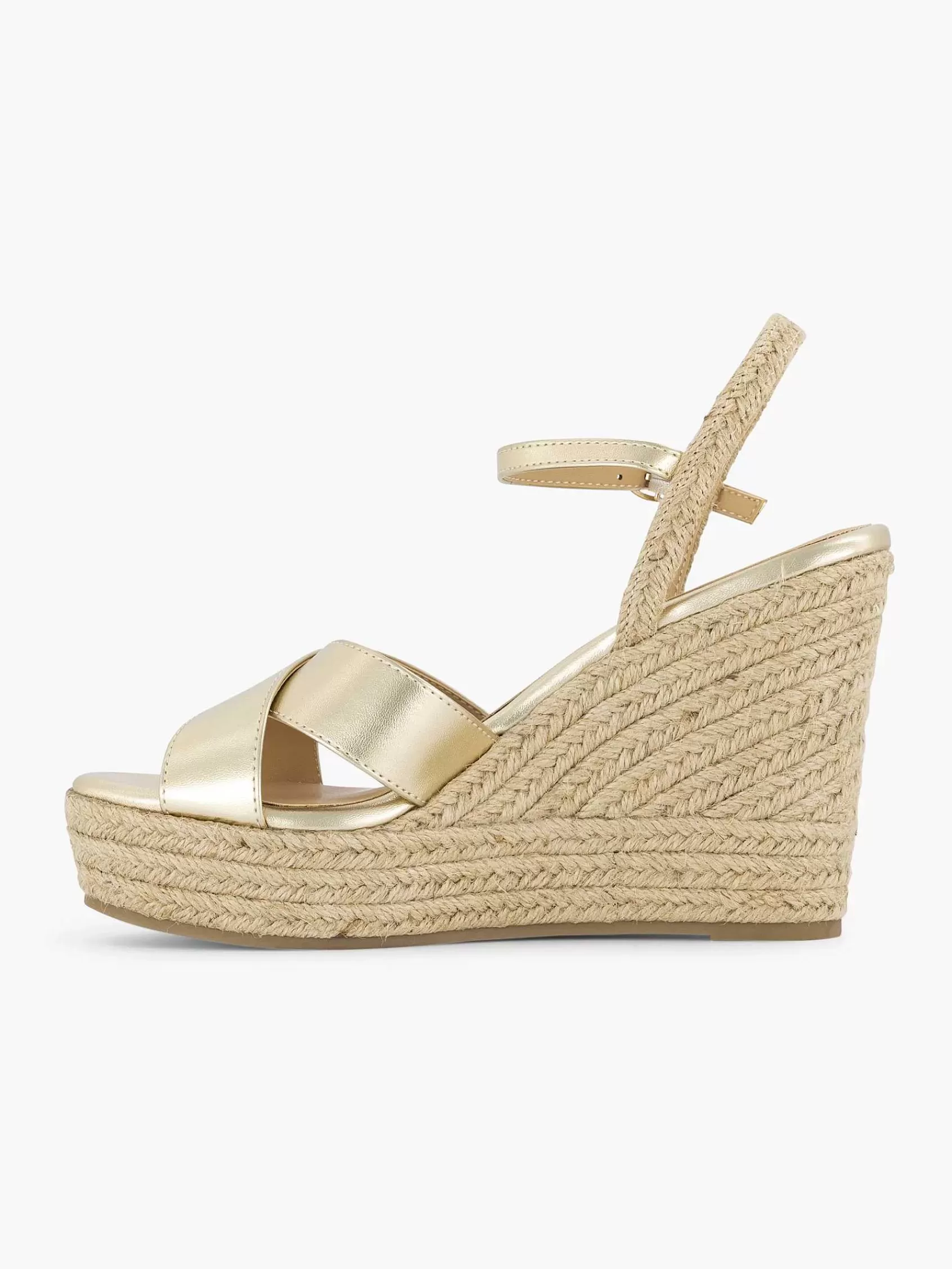 Graceland Sandalen>En Espadrille Sleehak Goud