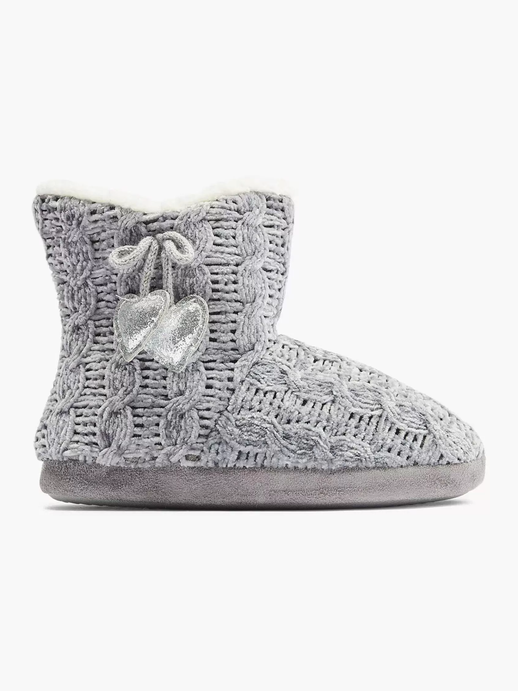 Casa mia Pantoffels>Grijze Hoge Pantoffel Knitted Grijs