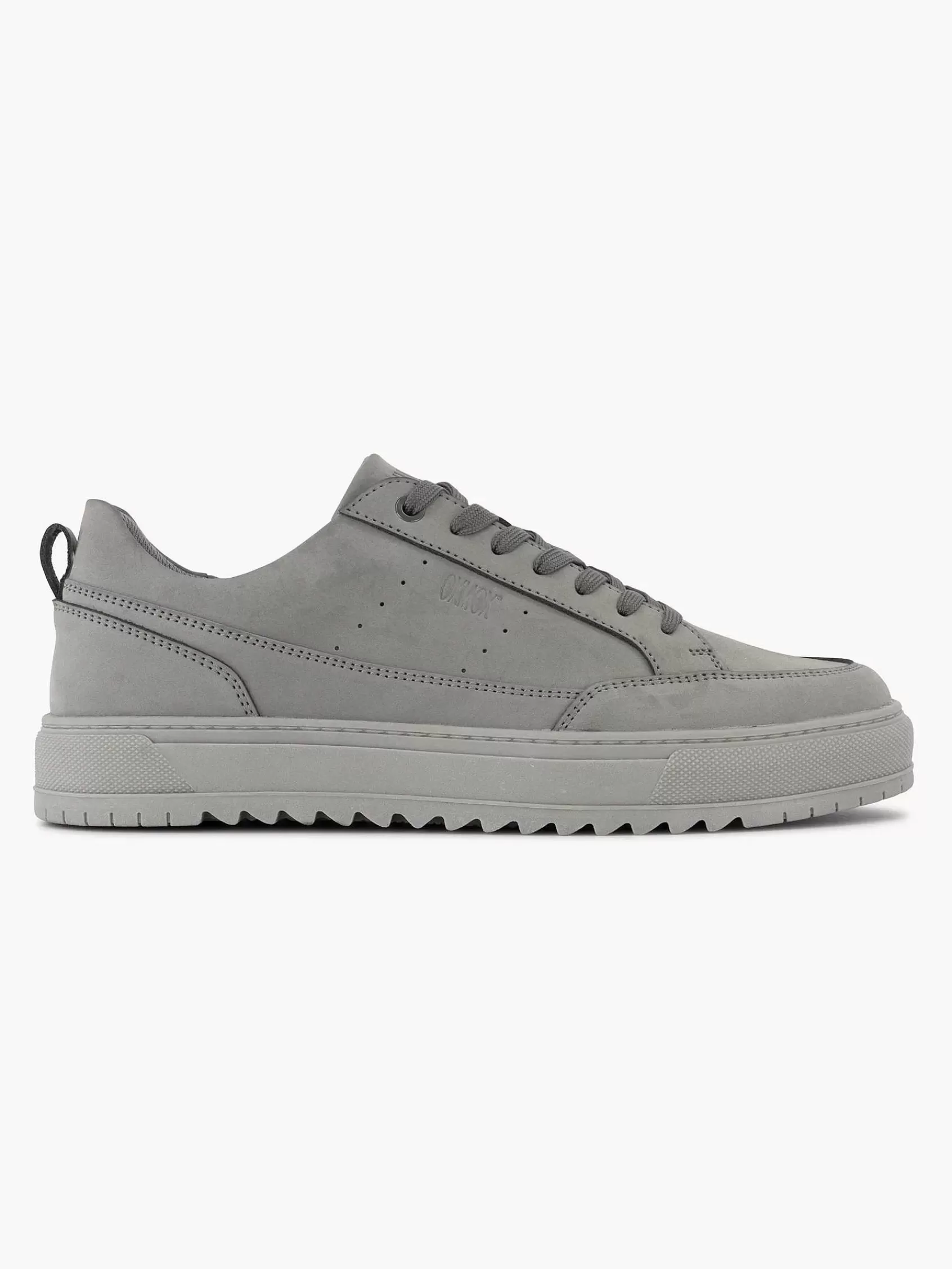 Oxmox Sneakers>Grijze Leren Sneaker Grijs