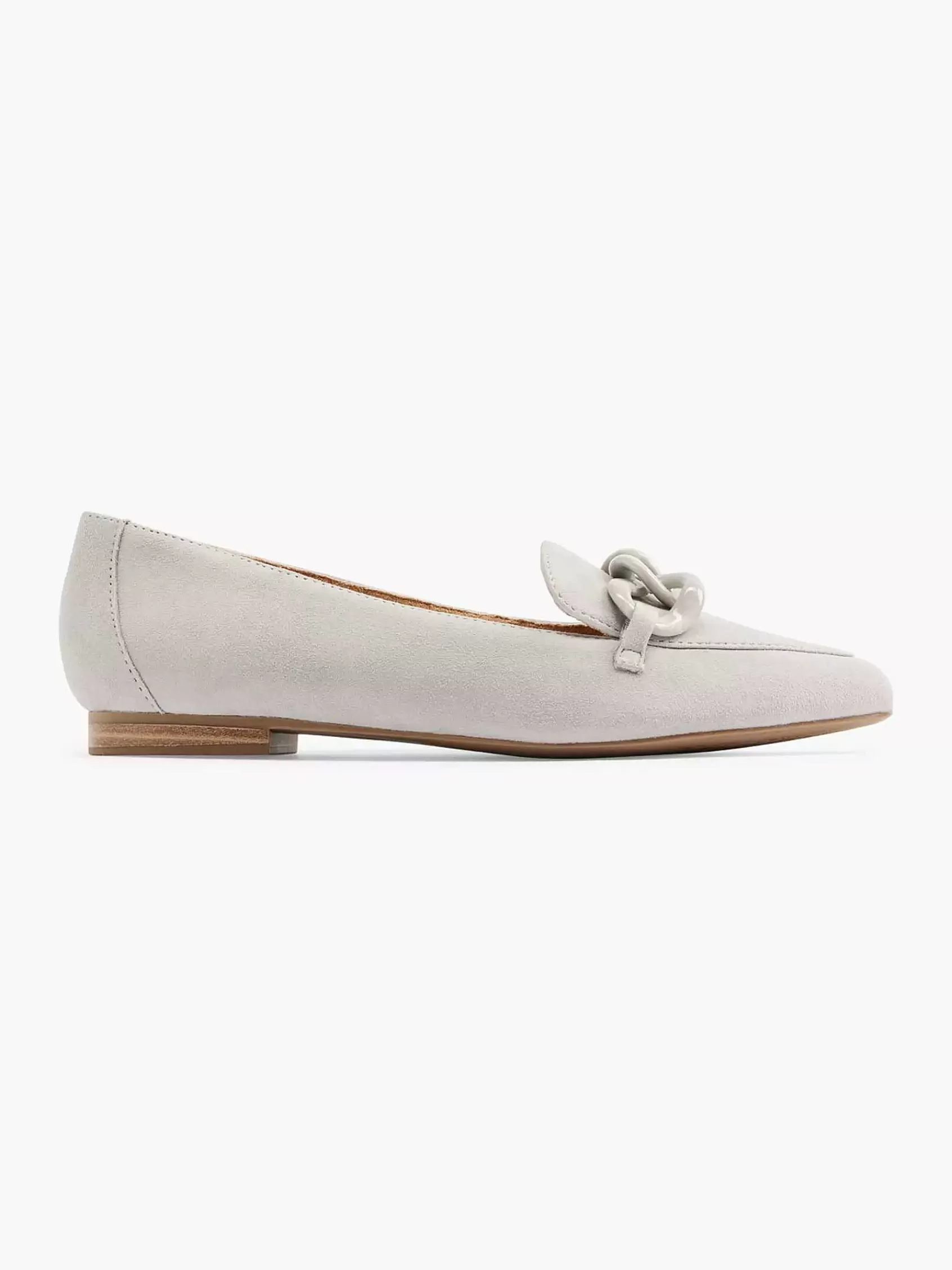 5th Avenue Instappers>Grijze Suede Loafer Sierketting