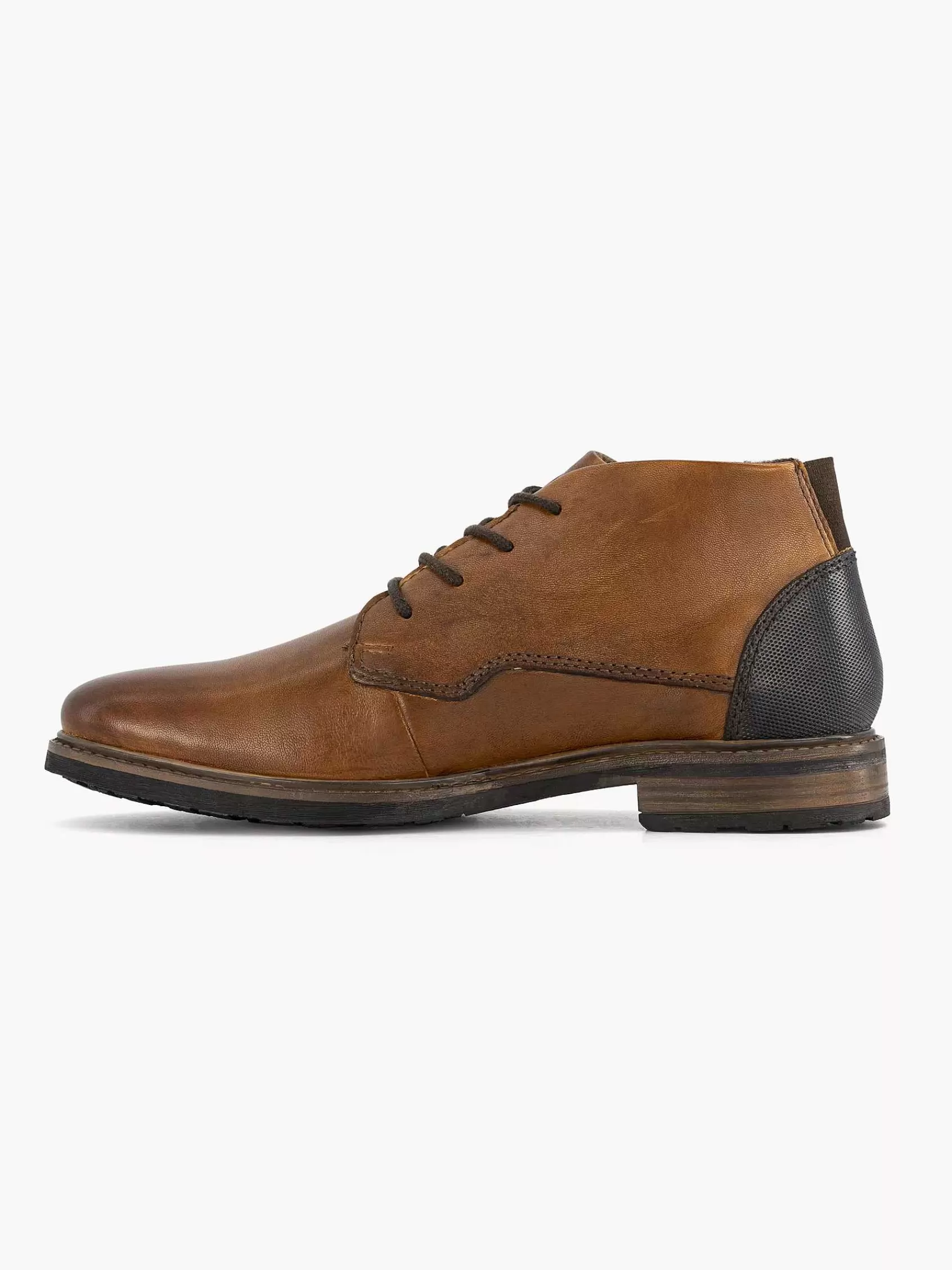 Bugatti Boots & Laarzen>Leren Veterschoen Cognac