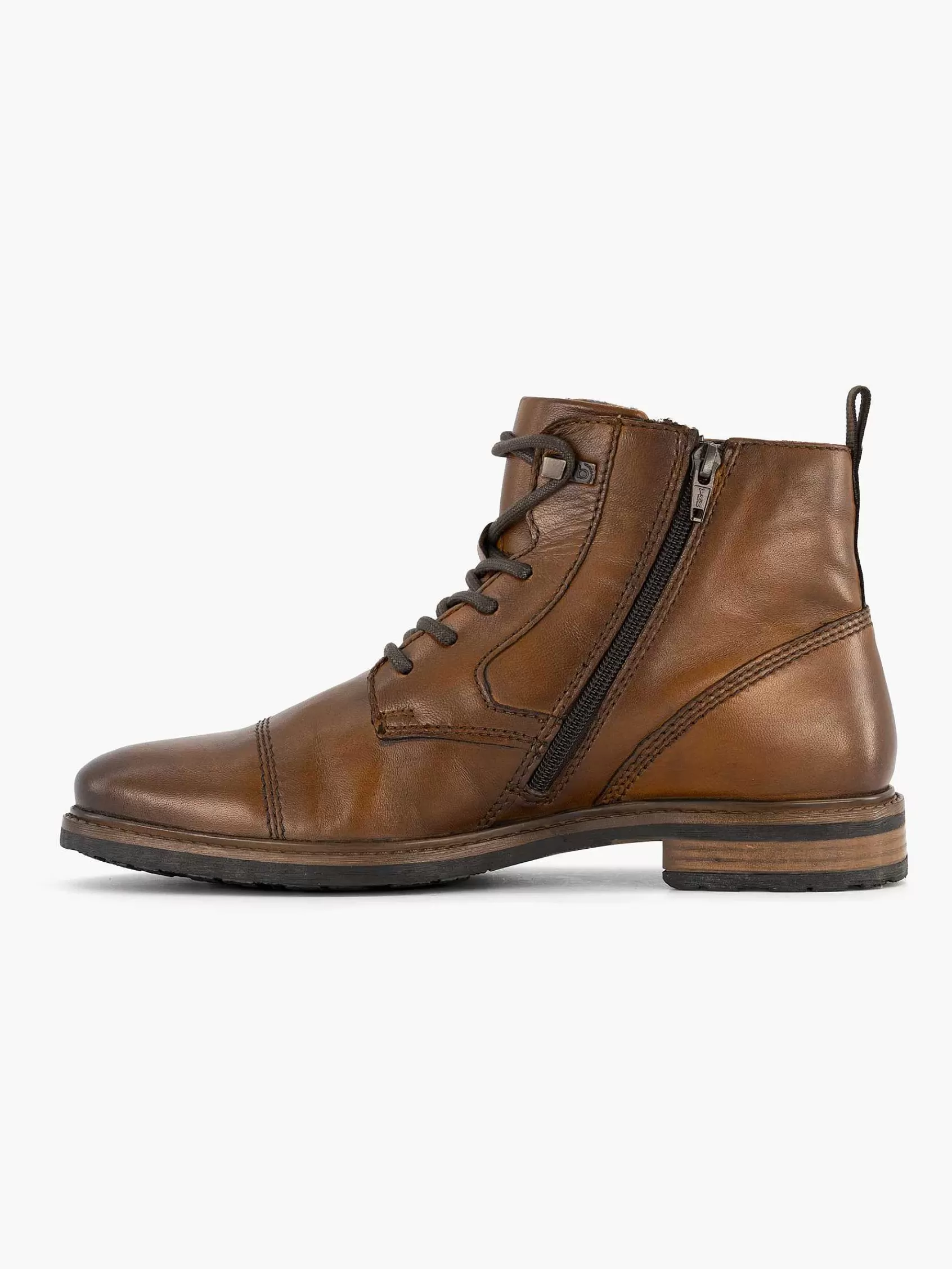 Bugatti Boots & Laarzen>Leren Veterschoen Cognac