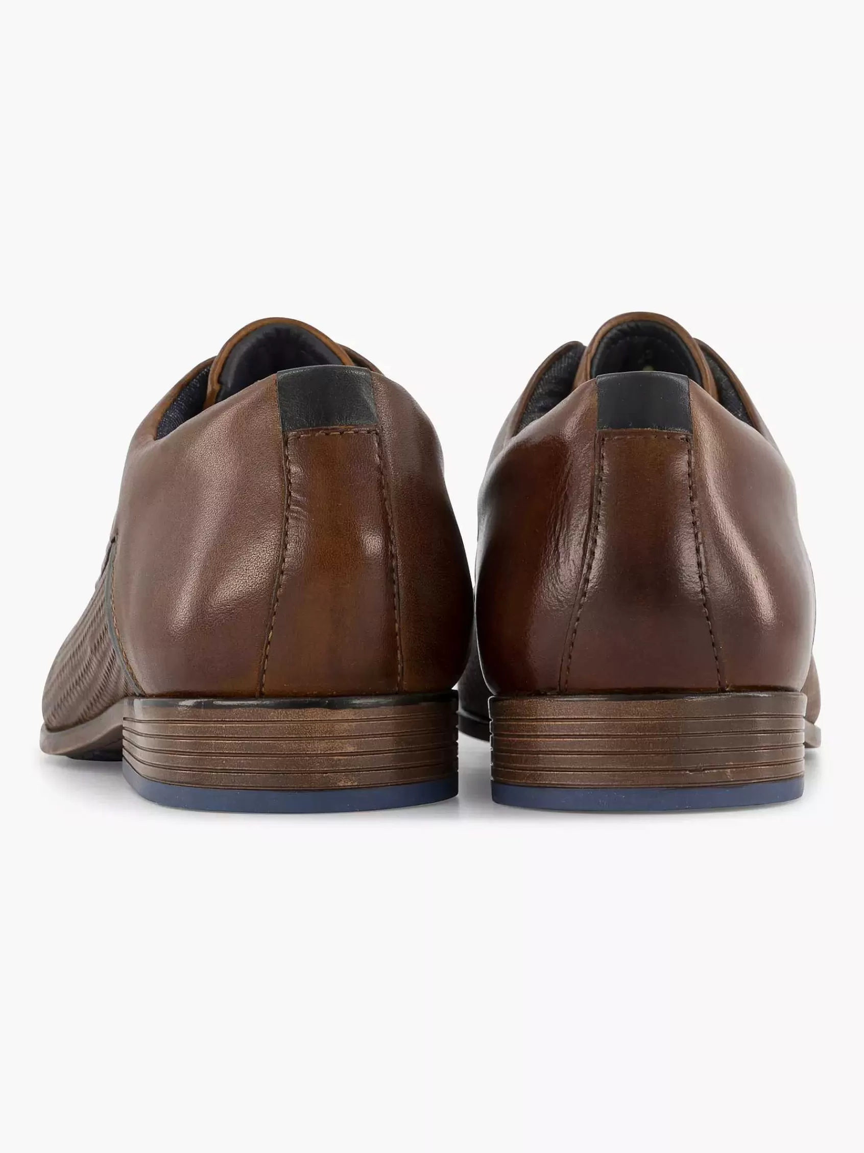 AM SHOE Geklede Schoenen>Leren Veterschoen Cognac