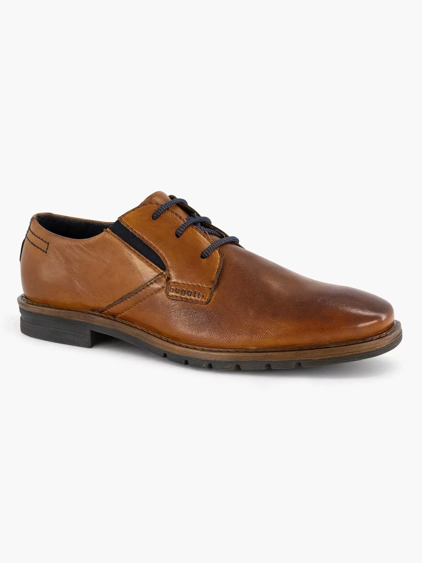 Bugatti Geklede Schoenen>Leren Veterschoen Cognac