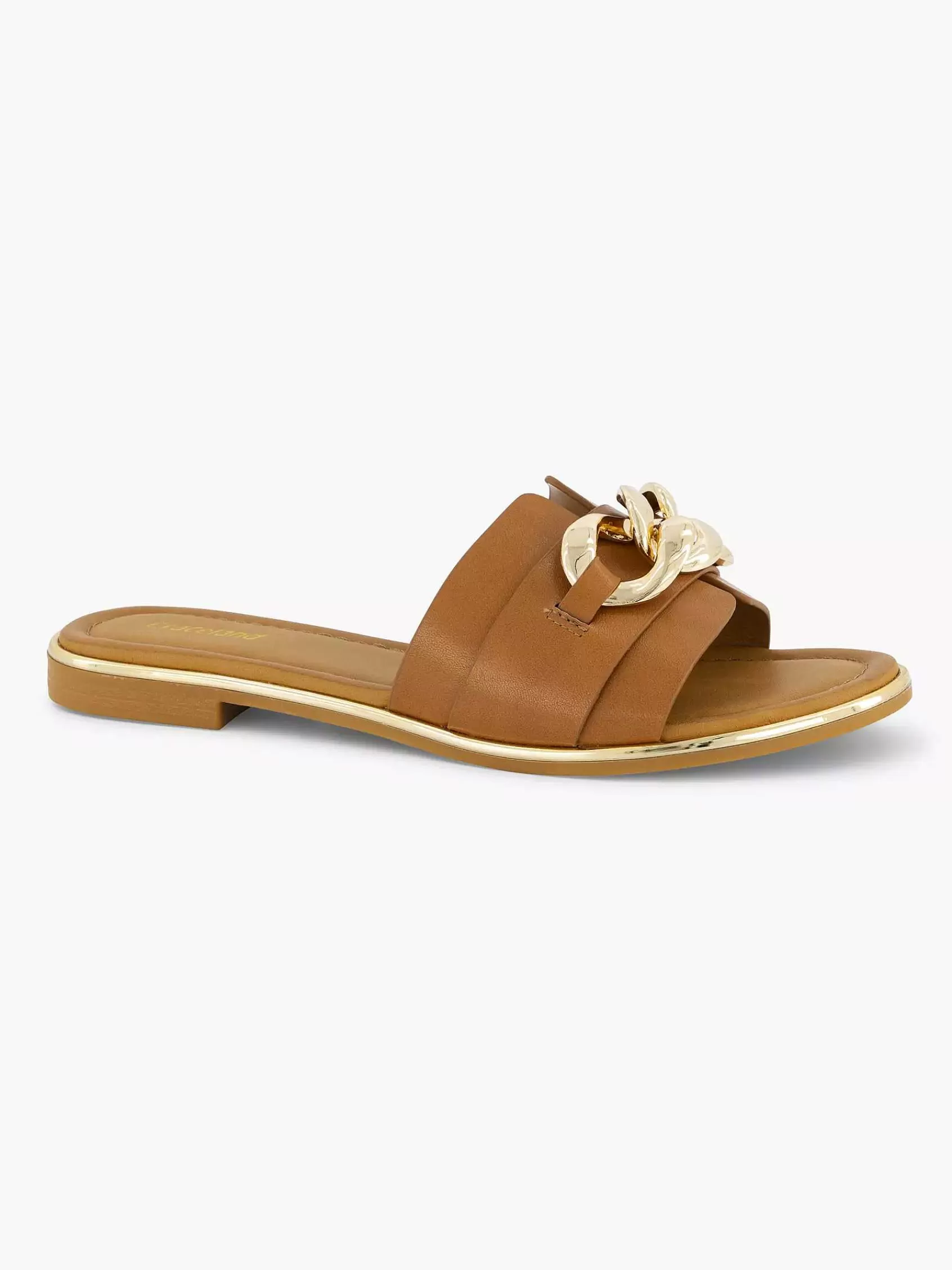 Graceland Slippers>Slipper Sierketting Cognac