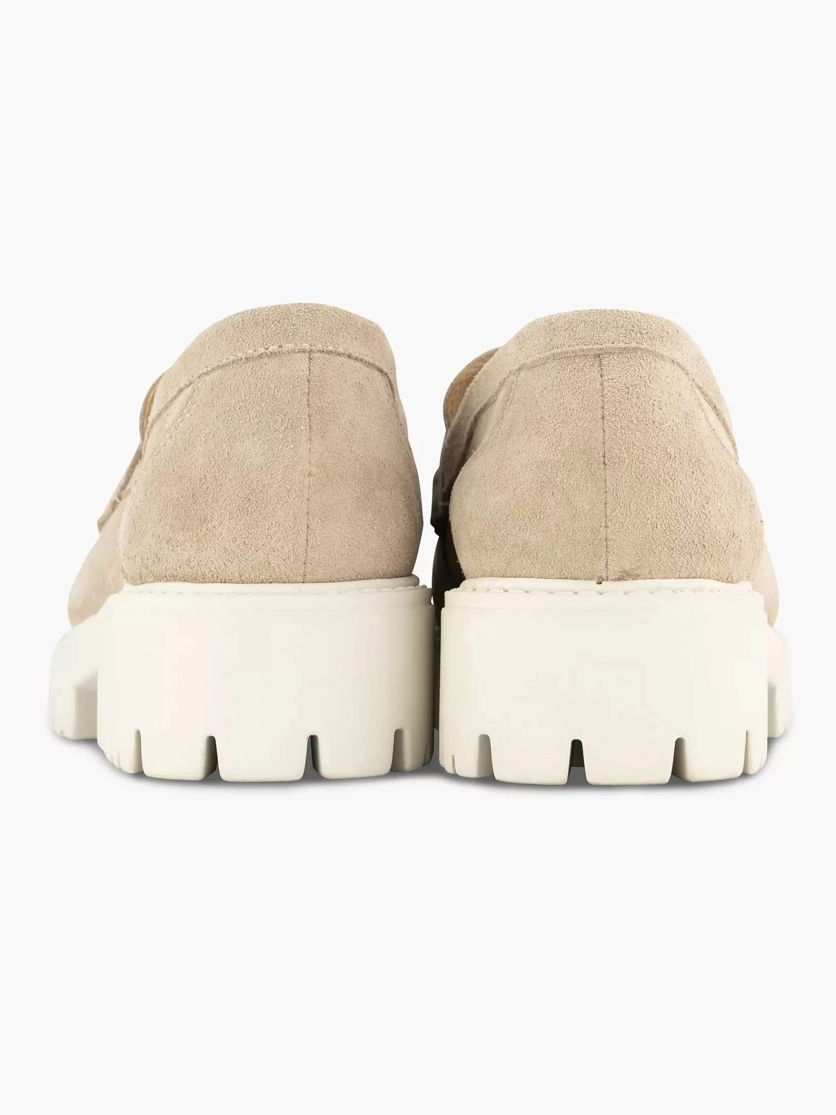 5th Avenue Instappers>Suede Chunky Loafer Sierketting Taupe